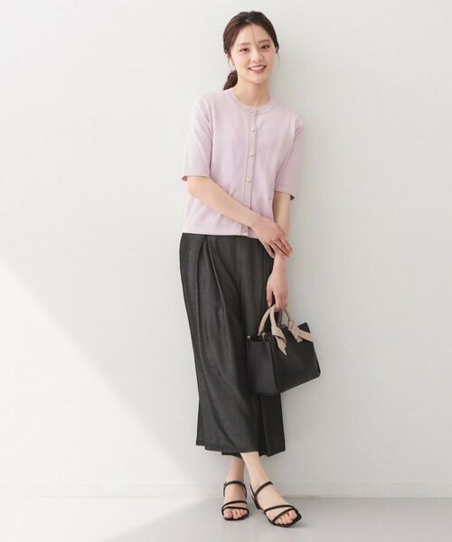 index / インデックス カーディガン・ボレロ | バイカラーダブルライン半袖カーディガン【洗濯機OK／UVケア】 | 詳細11