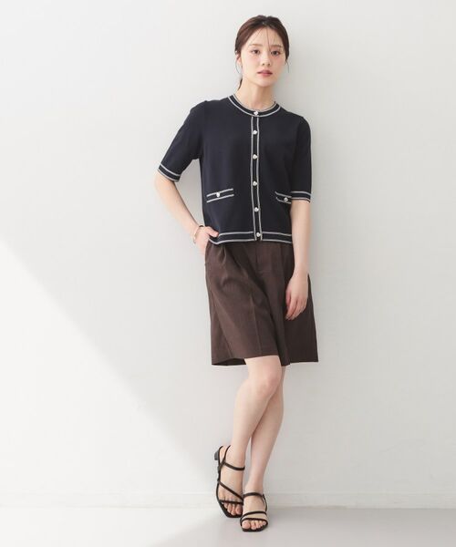 index / インデックス カーディガン・ボレロ | バイカラーダブルライン半袖カーディガン【洗濯機OK／UVケア】 | 詳細18