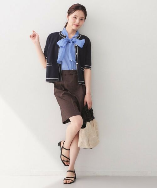 index / インデックス カーディガン・ボレロ | バイカラーダブルライン半袖カーディガン【洗濯機OK／UVケア】 | 詳細19