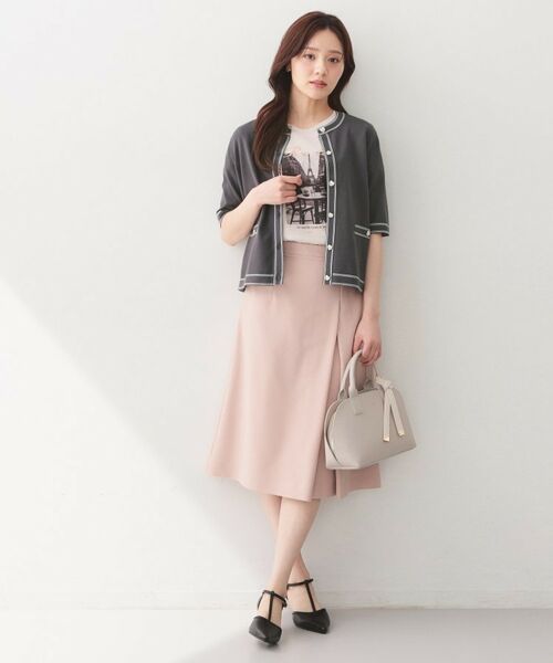 index / インデックス カーディガン・ボレロ | バイカラーダブルライン半袖カーディガン【洗濯機OK／UVケア】 | 詳細6