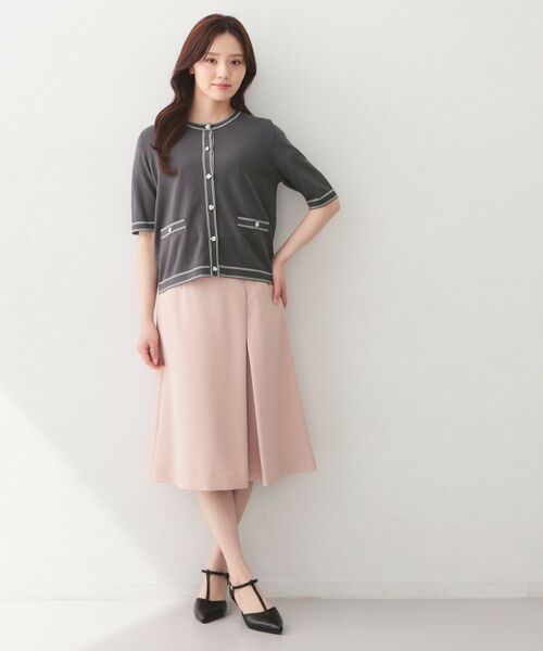 index / インデックス カーディガン・ボレロ | バイカラーダブルライン半袖カーディガン【洗濯機OK／UVケア】 | 詳細7