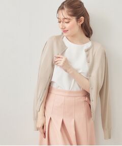 index / インデックス カーディガン・ボレロ | ビジューボタンクルーネックカーディガン【洗濯機OK・接触冷感・抗ピリング】