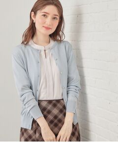 index / インデックス カーディガン・ボレロ | ビジューボタンクルーネックカーディガン【洗濯機OK・接触冷感・抗ピリング】