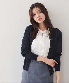 index / インデックス カーディガン・ボレロ | ビジューボタンクルーネックカーディガン【洗濯機OK・接触冷感・抗ピリング】