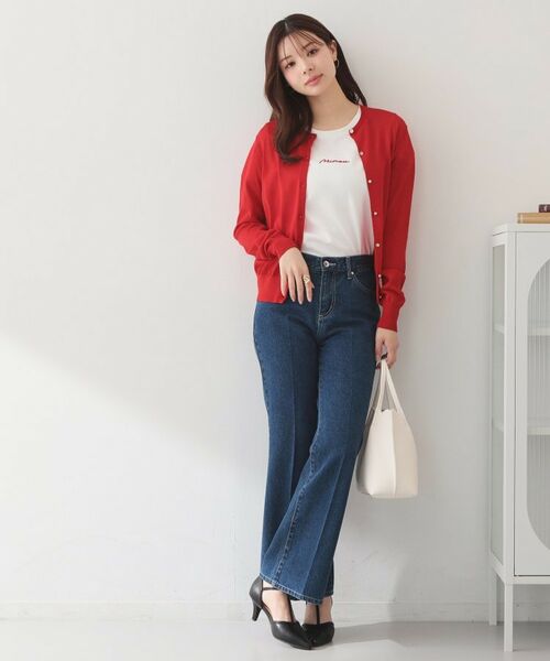 index / インデックス カーディガン・ボレロ | ビジューボタンクルーネックカーディガン【洗濯機OK・接触冷感・抗ピリング】 | 詳細10