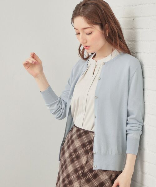 index / インデックス カーディガン・ボレロ | ビジューボタンクルーネックカーディガン【洗濯機OK・接触冷感・抗ピリング】 | 詳細13
