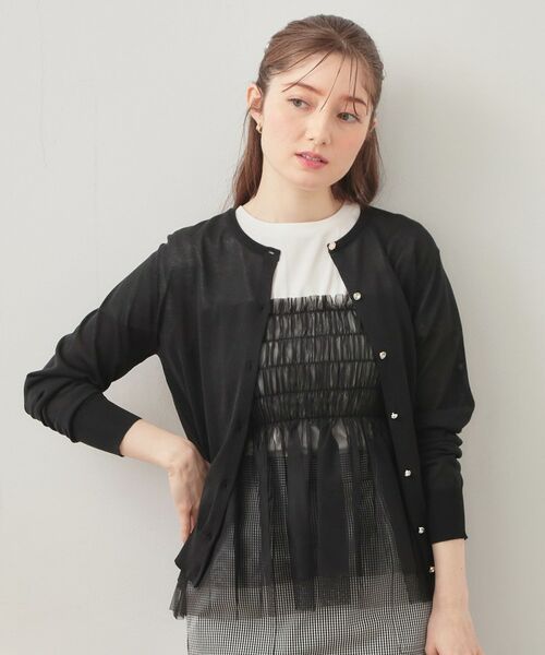 index / インデックス カーディガン・ボレロ | ビジューボタンクルーネックカーディガン【洗濯機OK・接触冷感・抗ピリング】 | 詳細21