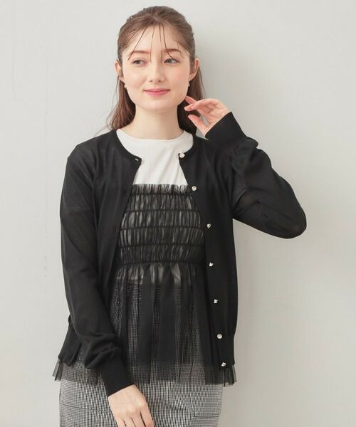 index / インデックス カーディガン・ボレロ | ビジューボタンクルーネックカーディガン【洗濯機OK・接触冷感・抗ピリング】 | 詳細22