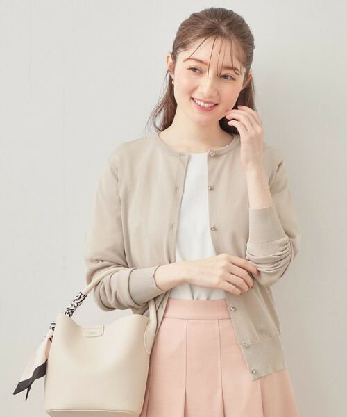 index / インデックス カーディガン・ボレロ | ビジューボタンクルーネックカーディガン【洗濯機OK・接触冷感・抗ピリング】 | 詳細5