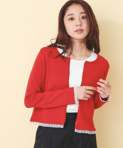 index / インデックス その他トップス | フリル付きキャミアンサンブルニットカーディガン【洗濯機OK】 | 詳細15
