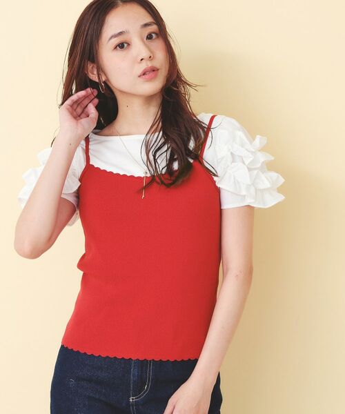 index / インデックス その他トップス | フリル付きキャミアンサンブルニットカーディガン【洗濯機OK】 | 詳細16