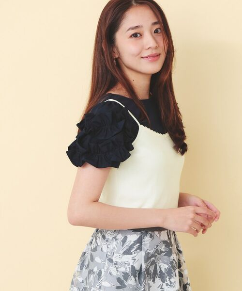 index / インデックス その他トップス | フリル付きキャミアンサンブルニットカーディガン【洗濯機OK】 | 詳細3