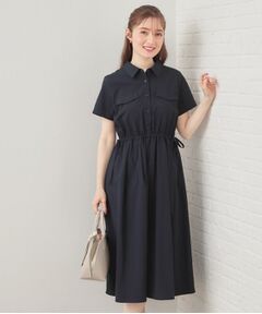 index / インデックス ミニ丈・ひざ丈ワンピース | サイドリボンシャツワンピース【洗濯機OK・防シワ】