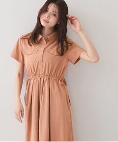 index / インデックス ミニ丈・ひざ丈ワンピース | サイドリボンシャツワンピース【洗濯機OK・防シワ】