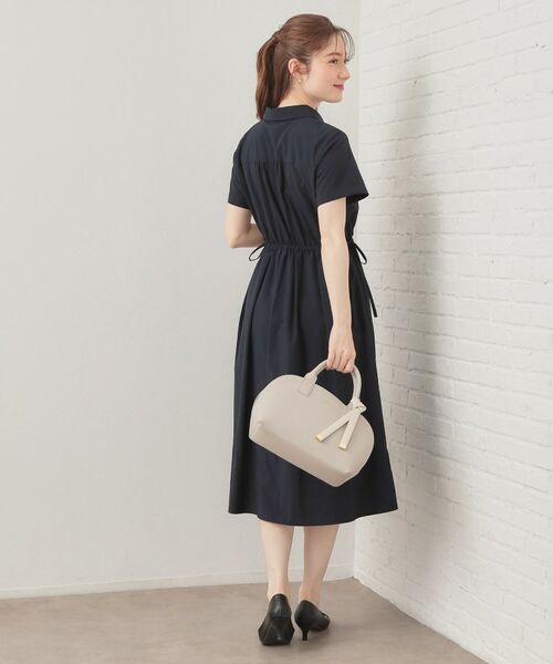 index / インデックス ミニ丈・ひざ丈ワンピース | サイドリボンシャツワンピース【洗濯機OK・防シワ】 | 詳細11