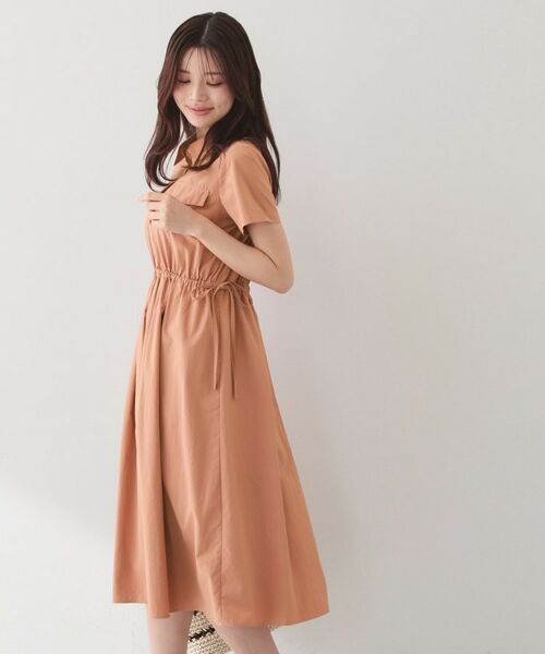 index / インデックス ミニ丈・ひざ丈ワンピース | サイドリボンシャツワンピース【洗濯機OK・防シワ】 | 詳細13