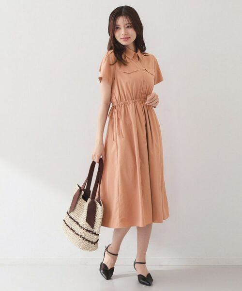 index / インデックス ミニ丈・ひざ丈ワンピース | サイドリボンシャツワンピース【洗濯機OK・防シワ】 | 詳細14