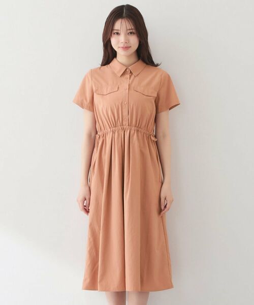 index / インデックス ミニ丈・ひざ丈ワンピース | サイドリボンシャツワンピース【洗濯機OK・防シワ】 | 詳細17