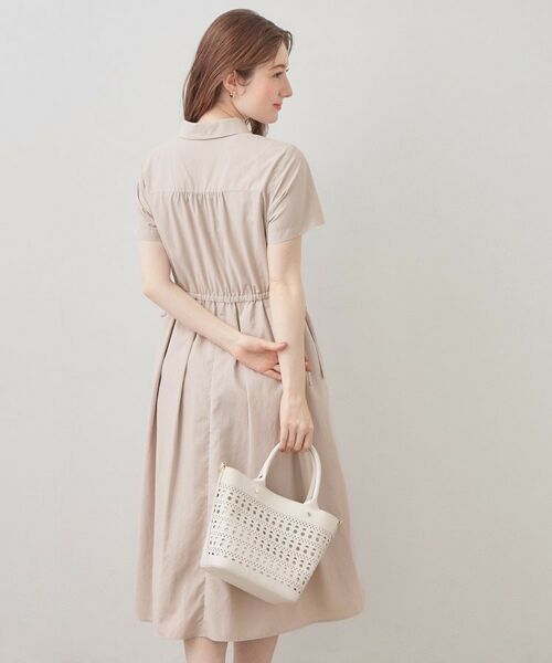 index / インデックス ミニ丈・ひざ丈ワンピース | サイドリボンシャツワンピース【洗濯機OK・防シワ】 | 詳細5