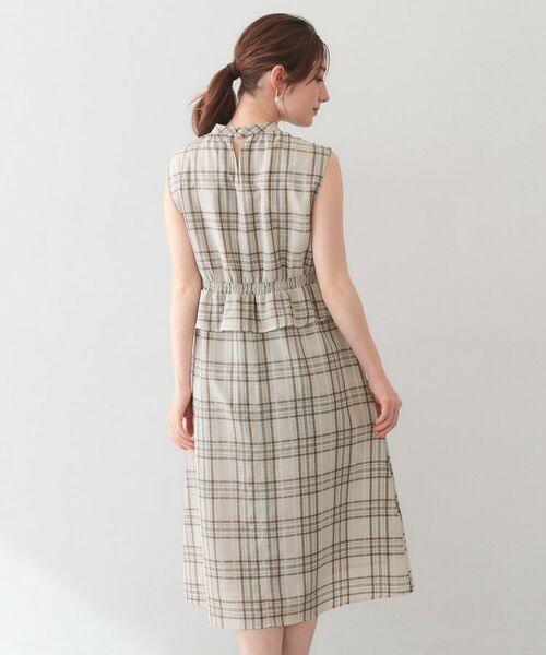 index / インデックス ミニ丈・ひざ丈ワンピース | シアーチェックミニペプラムワンピース【洗濯機OK・防シワ】 | 詳細15