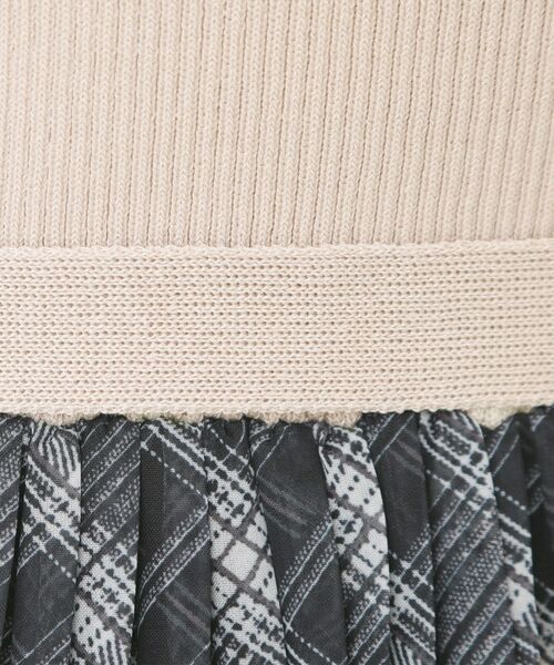 index / インデックス ミニ丈・ひざ丈ワンピース | チェックプリーツドッキングニットワンピース【洗濯機OK】 | 詳細14