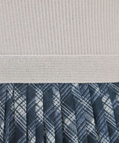 index / インデックス ミニ丈・ひざ丈ワンピース | チェックプリーツドッキングニットワンピース【洗濯機OK】 | 詳細21