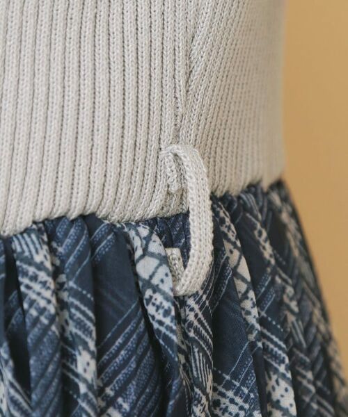 index / インデックス ミニ丈・ひざ丈ワンピース | チェックプリーツドッキングニットワンピース【洗濯機OK】 | 詳細29