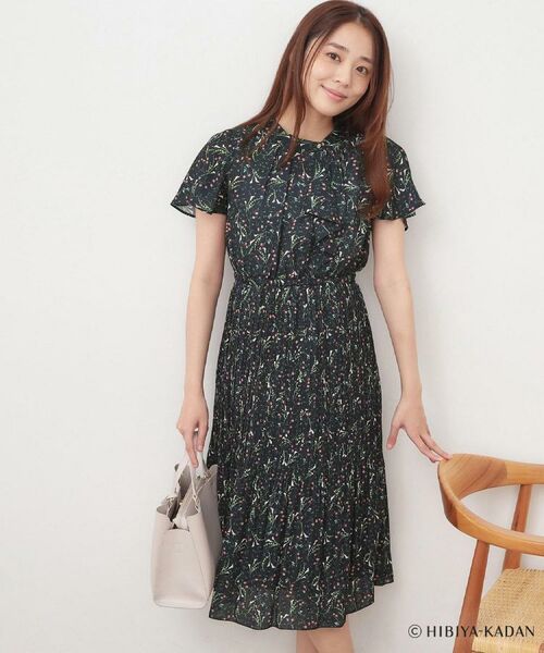 index / インデックス ミニ丈・ひざ丈ワンピース | ◆【日比谷花壇コラボ】ラッフルタイプリーツワンピース【防シワ/洗濯機OK】 | 詳細11