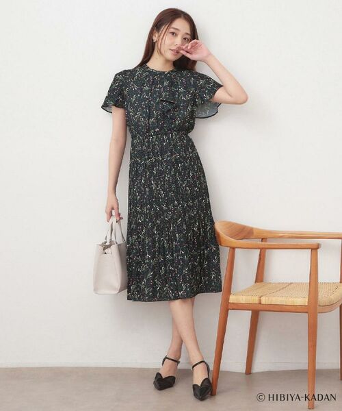 index / インデックス ミニ丈・ひざ丈ワンピース | ◆【日比谷花壇コラボ】ラッフルタイプリーツワンピース【防シワ/洗濯機OK】 | 詳細12