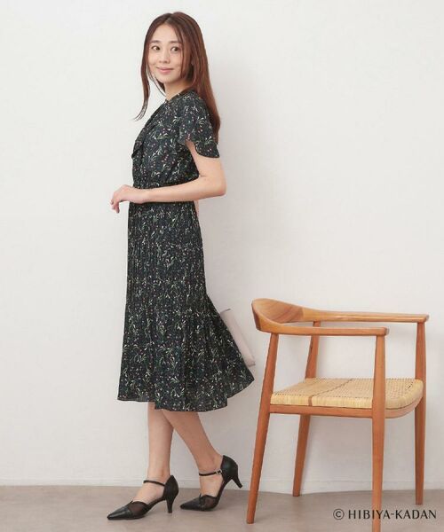 index / インデックス ミニ丈・ひざ丈ワンピース | ◆【日比谷花壇コラボ】ラッフルタイプリーツワンピース【防シワ/洗濯機OK】 | 詳細13