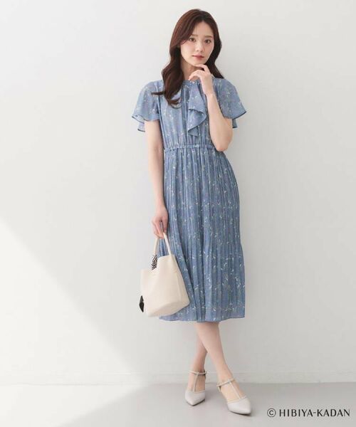 index / インデックス ミニ丈・ひざ丈ワンピース | ◆【日比谷花壇コラボ】ラッフルタイプリーツワンピース【防シワ/洗濯機OK】 | 詳細8