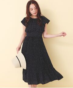 index / インデックス ミニ丈・ひざ丈ワンピース | ハートドットバルーンスリーブワンピース【洗濯機OK／イージーアイロン】