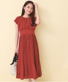 index / インデックス ミニ丈・ひざ丈ワンピース | ハートドットバルーンスリーブワンピース【洗濯機OK／イージーアイロン】