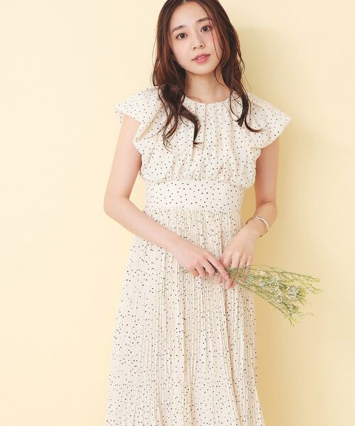 index / インデックス ミニ丈・ひざ丈ワンピース | ハートドットバルーンスリーブワンピース【洗濯機OK／イージーアイロン】 | 詳細1