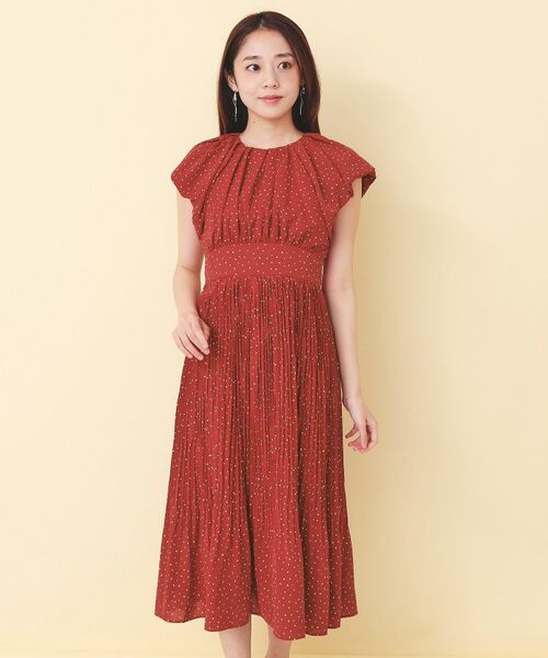 index / インデックス ミニ丈・ひざ丈ワンピース | ハートドットバルーンスリーブワンピース【洗濯機OK／イージーアイロン】 | 詳細13
