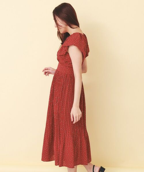 index / インデックス ミニ丈・ひざ丈ワンピース | ハートドットバルーンスリーブワンピース【洗濯機OK／イージーアイロン】 | 詳細14