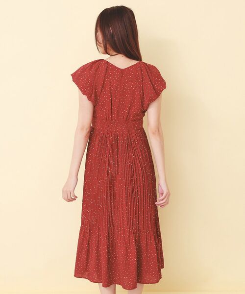 index / インデックス ミニ丈・ひざ丈ワンピース | ハートドットバルーンスリーブワンピース【洗濯機OK／イージーアイロン】 | 詳細15