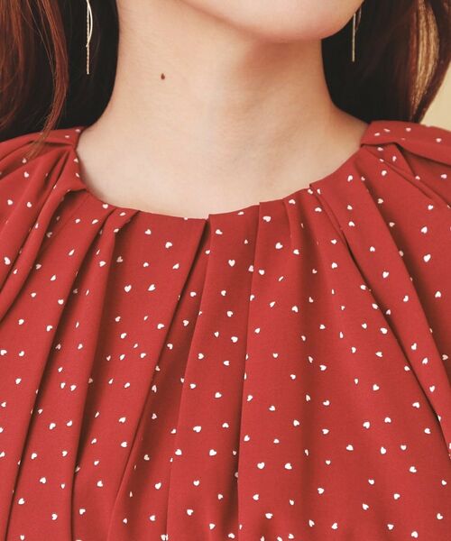 index / インデックス ミニ丈・ひざ丈ワンピース | ハートドットバルーンスリーブワンピース【洗濯機OK／イージーアイロン】 | 詳細16