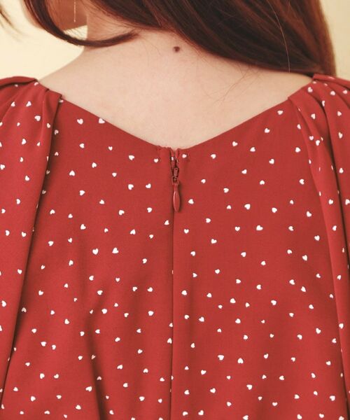 index / インデックス ミニ丈・ひざ丈ワンピース | ハートドットバルーンスリーブワンピース【洗濯機OK／イージーアイロン】 | 詳細17
