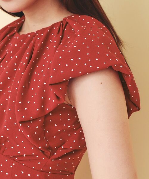 index / インデックス ミニ丈・ひざ丈ワンピース | ハートドットバルーンスリーブワンピース【洗濯機OK／イージーアイロン】 | 詳細18