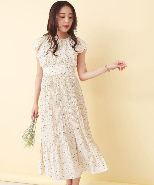 index / インデックス ミニ丈・ひざ丈ワンピース | ハートドットバルーンスリーブワンピース【洗濯機OK／イージーアイロン】 | 詳細2