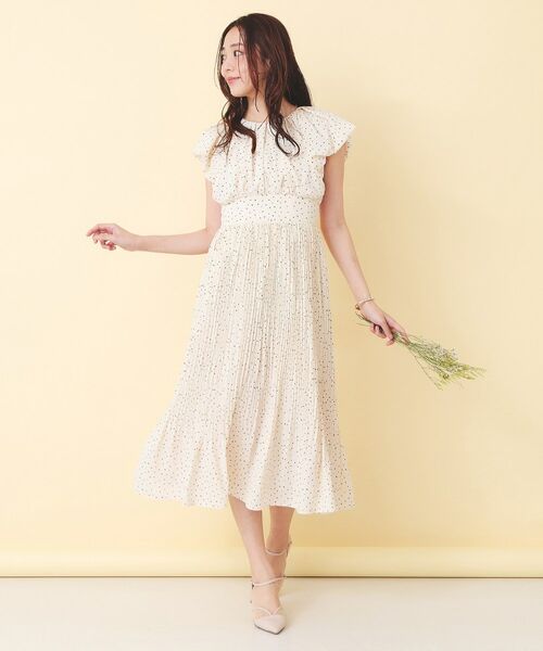 index / インデックス ミニ丈・ひざ丈ワンピース | ハートドットバルーンスリーブワンピース【洗濯機OK／イージーアイロン】 | 詳細3