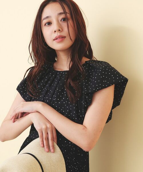 index / インデックス ミニ丈・ひざ丈ワンピース | ハートドットバルーンスリーブワンピース【洗濯機OK／イージーアイロン】 | 詳細5