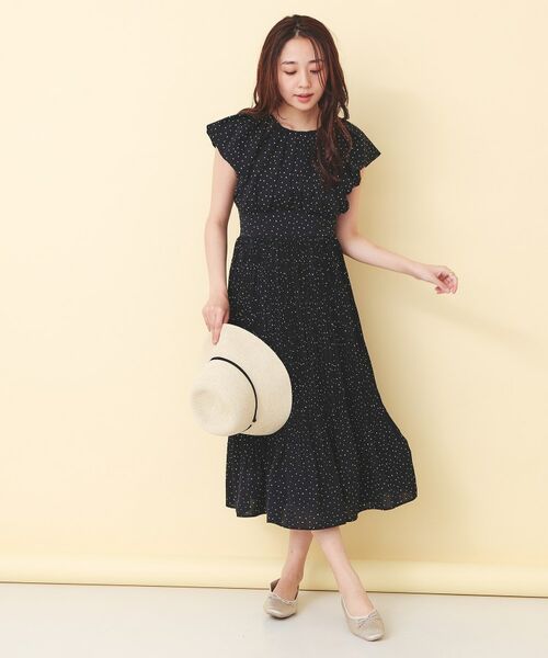 index / インデックス ミニ丈・ひざ丈ワンピース | ハートドットバルーンスリーブワンピース【洗濯機OK／イージーアイロン】 | 詳細6