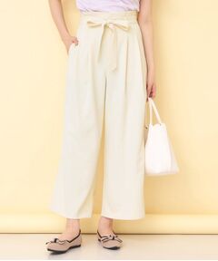 index / インデックス パンツ | リボンベルト付カラーワイドパンツ【洗濯機OK】
