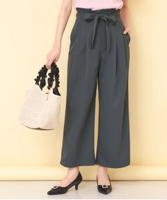 index / インデックス パンツ | リボンベルト付カラーワイドパンツ【洗濯機OK】