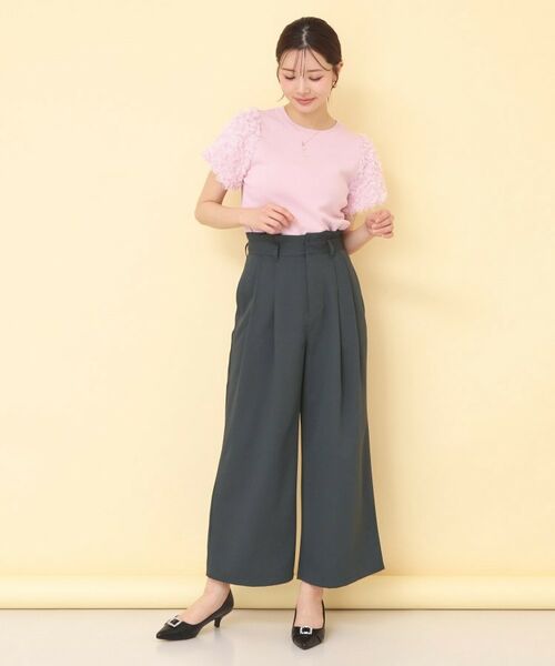 index / インデックス パンツ | リボンベルト付カラーワイドパンツ【洗濯機OK】 | 詳細13