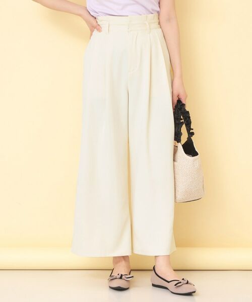 index / インデックス パンツ | リボンベルト付カラーワイドパンツ【洗濯機OK】 | 詳細2