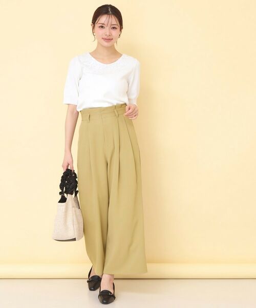 index / インデックス パンツ | リボンベルト付カラーワイドパンツ【洗濯機OK】 | 詳細20