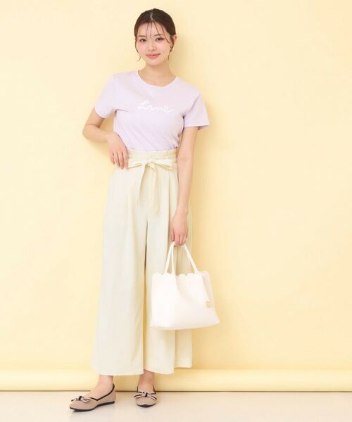 index / インデックス パンツ | リボンベルト付カラーワイドパンツ【洗濯機OK】 | 詳細3
